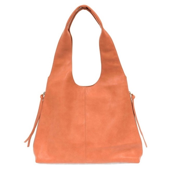 Joy Susan Handbags - JOY Susan Claire Large Antique Vegan Leather Minimalist Hobo Bag in Coral Pink